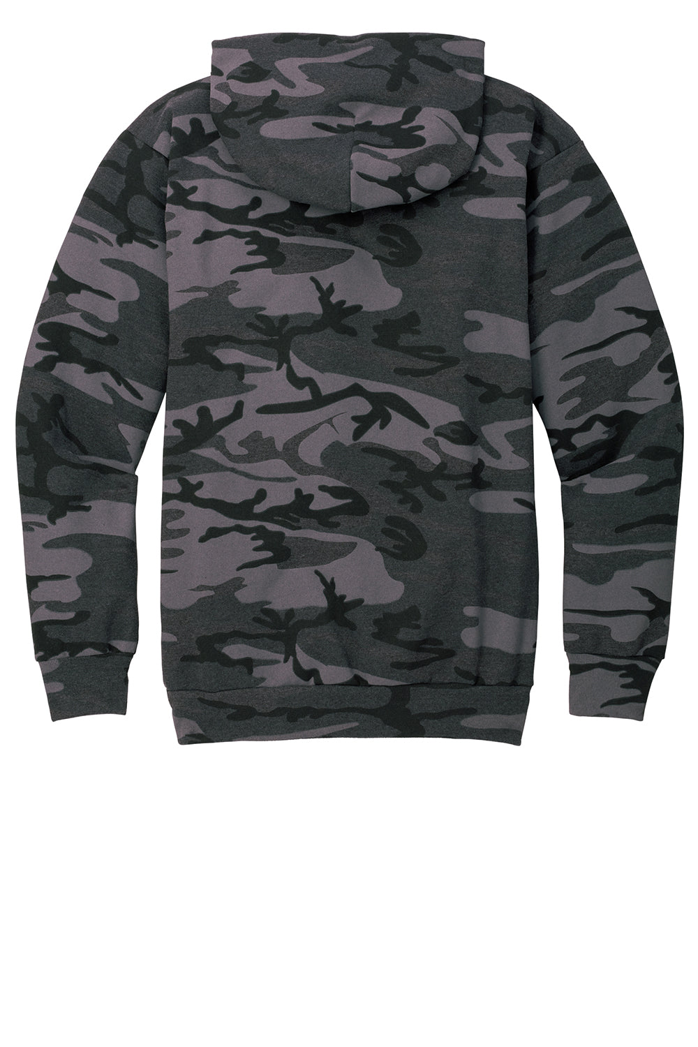 Port & Company PC78HC Mens Core Pill Resistant Fleece Hooded Sweatshirt Hoodie Heather Black Camo Flat Back