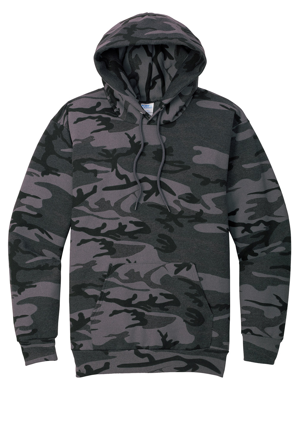 Port & Company PC78HC Mens Core Pill Resistant Fleece Hooded Sweatshirt Hoodie Heather Black Camo Flat Front