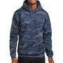 Port & Company Mens Core Pill Resistant Fleece Hooded Sweatshirt Hoodie - Heather Navy Blue Camo - NEW