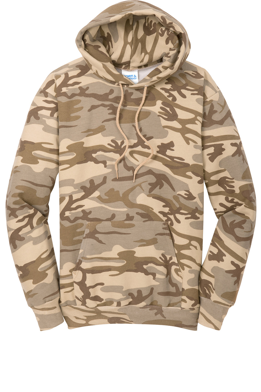 Port & Company PC78HC Mens Core Pill Resistant Fleece Hooded Sweatshirt Hoodie Desert Camo Flat Front