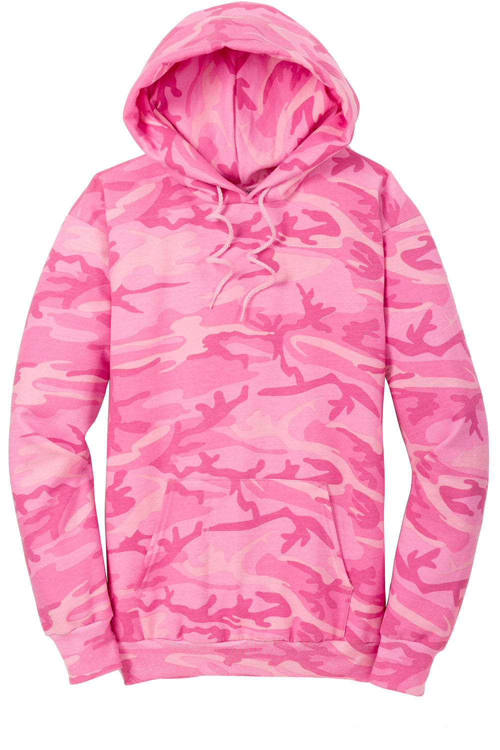 Port & Company PC78HC Mens Core Pill Resistant Fleece Hooded Sweatshirt Hoodie Pink Camo Flat Front