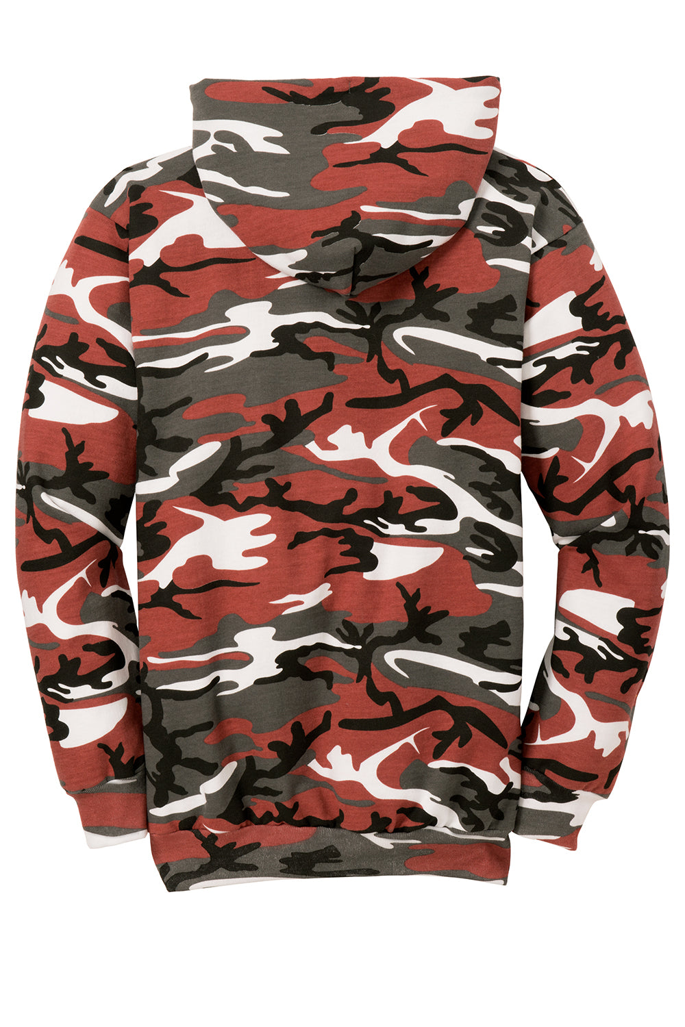 Port & Company PC78HC Mens Core Pill Resistant Fleece Hooded Sweatshirt Hoodie Red Camo Flat Back