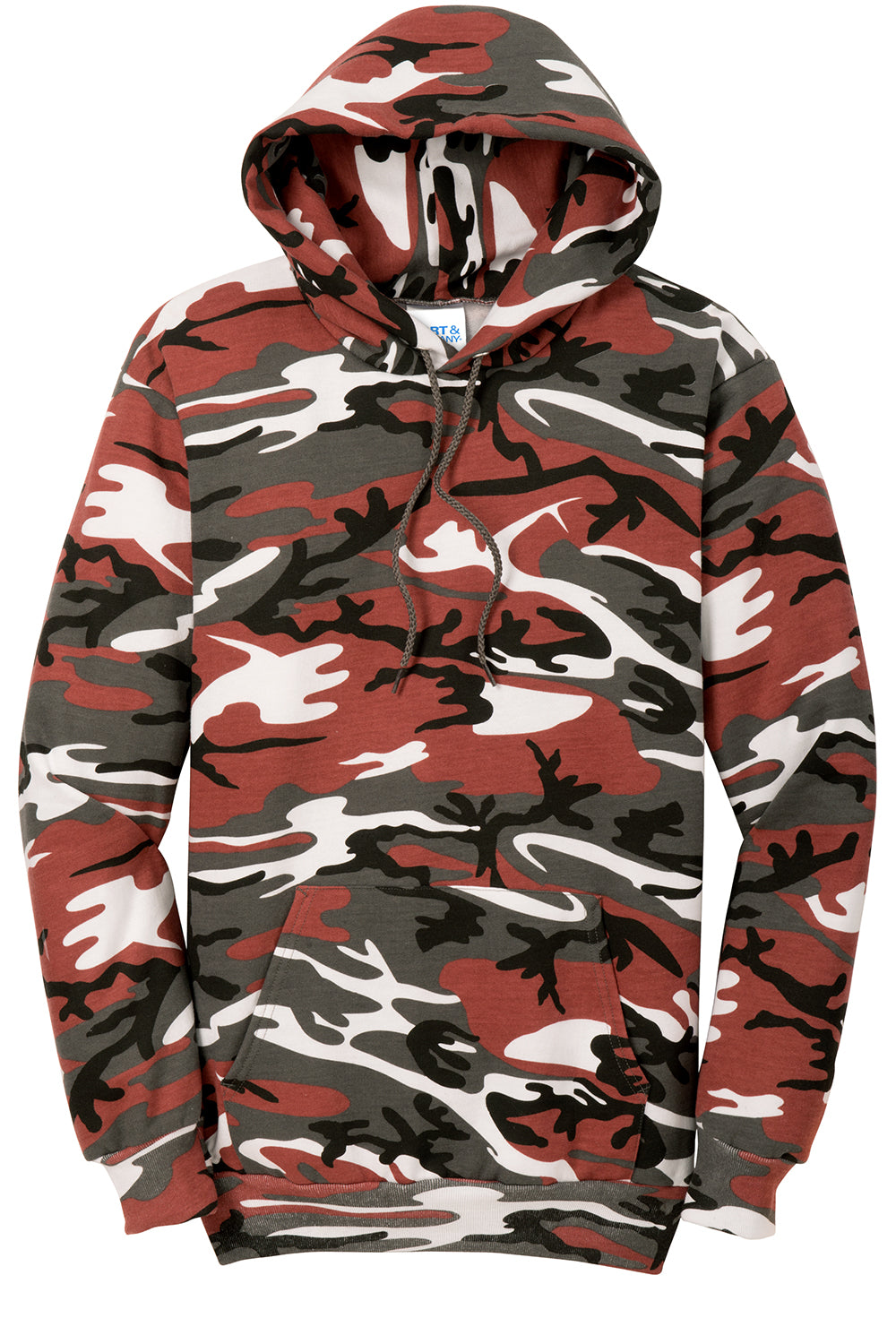 Port & Company PC78HC Mens Core Pill Resistant Fleece Hooded Sweatshirt Hoodie Red Camo Flat Front