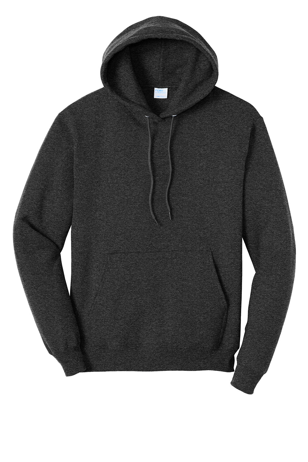 Port & Company PC78H/PC78HT Mens Core Pill Resistant Fleece Hooded Sweatshirt Hoodie Heather Black Flat Front