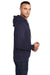 Port & Company PC78H/PC78HT Mens Core Pill Resistant Fleece Hooded Sweatshirt Hoodie True Navy Blue Model Side