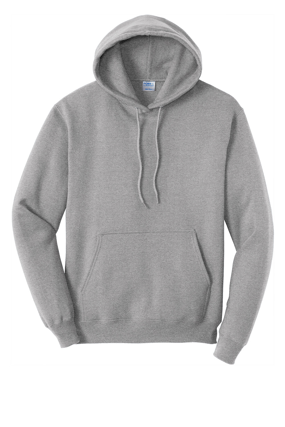 Port & Company PC78H/PC78HT Mens Core Pill Resistant Fleece Hooded Sweatshirt Hoodie Heather Grey Flat Front