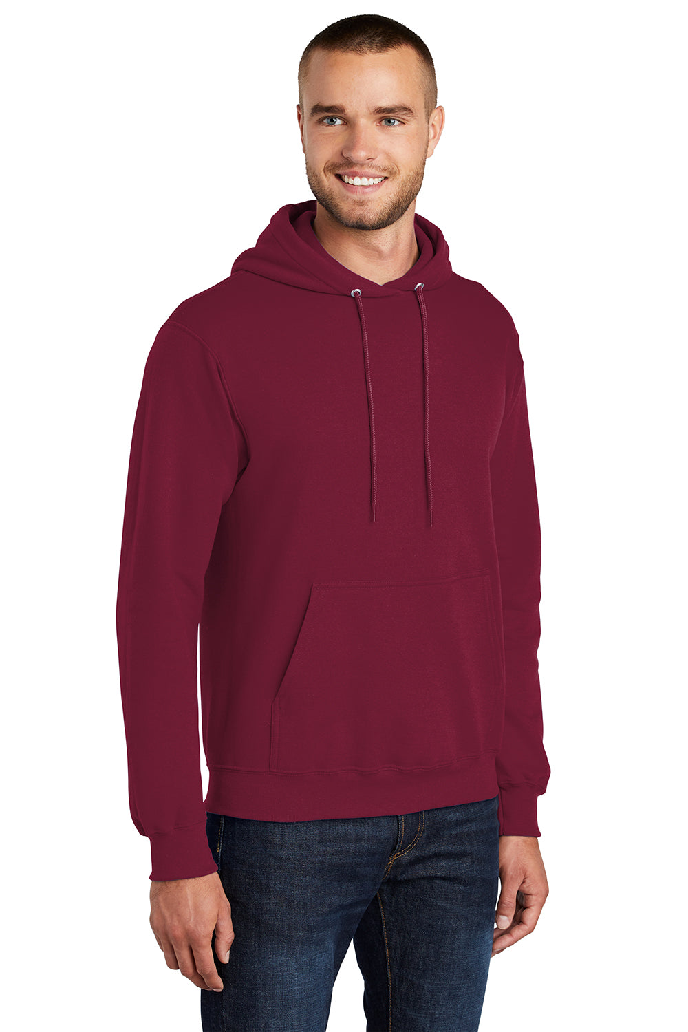 Port & Company PC78H/PC78HT Mens Core Pill Resistant Fleece Hooded Sweatshirt Hoodie Cardinal Red Model 3q