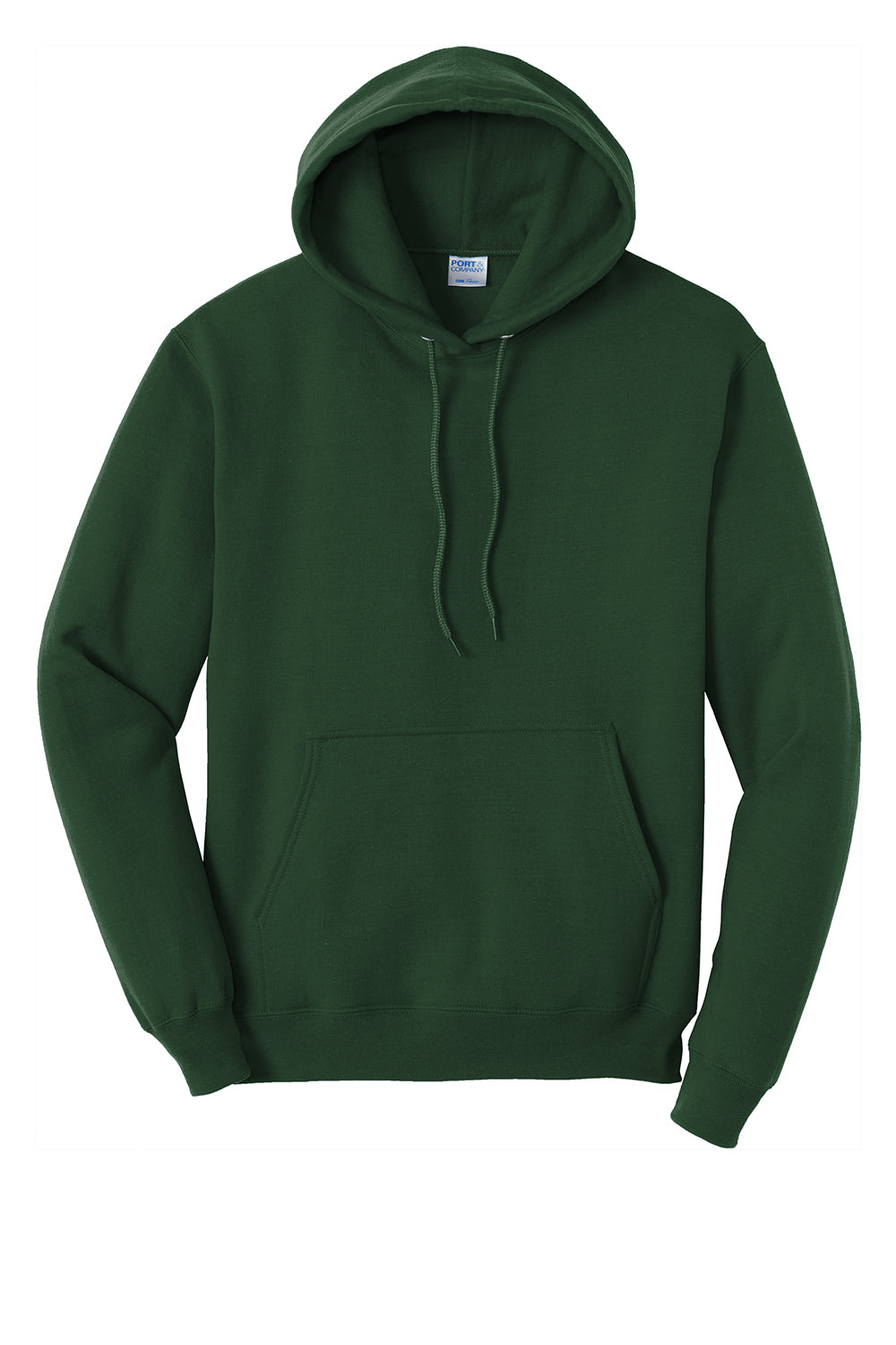 Port & Company PC78H/PC78HT Mens Core Pill Resistant Fleece Hooded Sweatshirt Hoodie Dark Green Flat Front