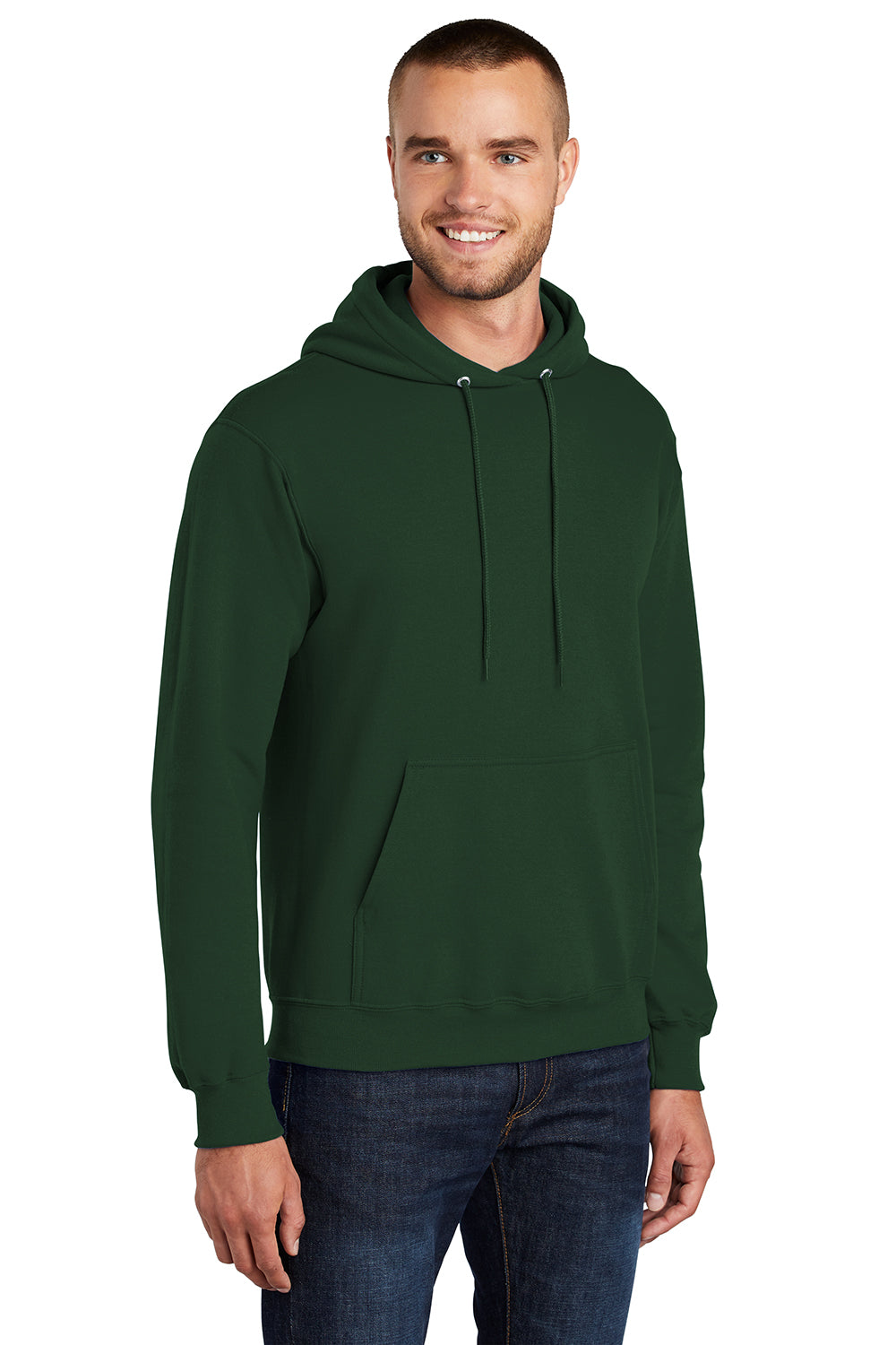 Port & Company PC78H/PC78HT Mens Core Pill Resistant Fleece Hooded Sweatshirt Hoodie Dark Green Model 3q