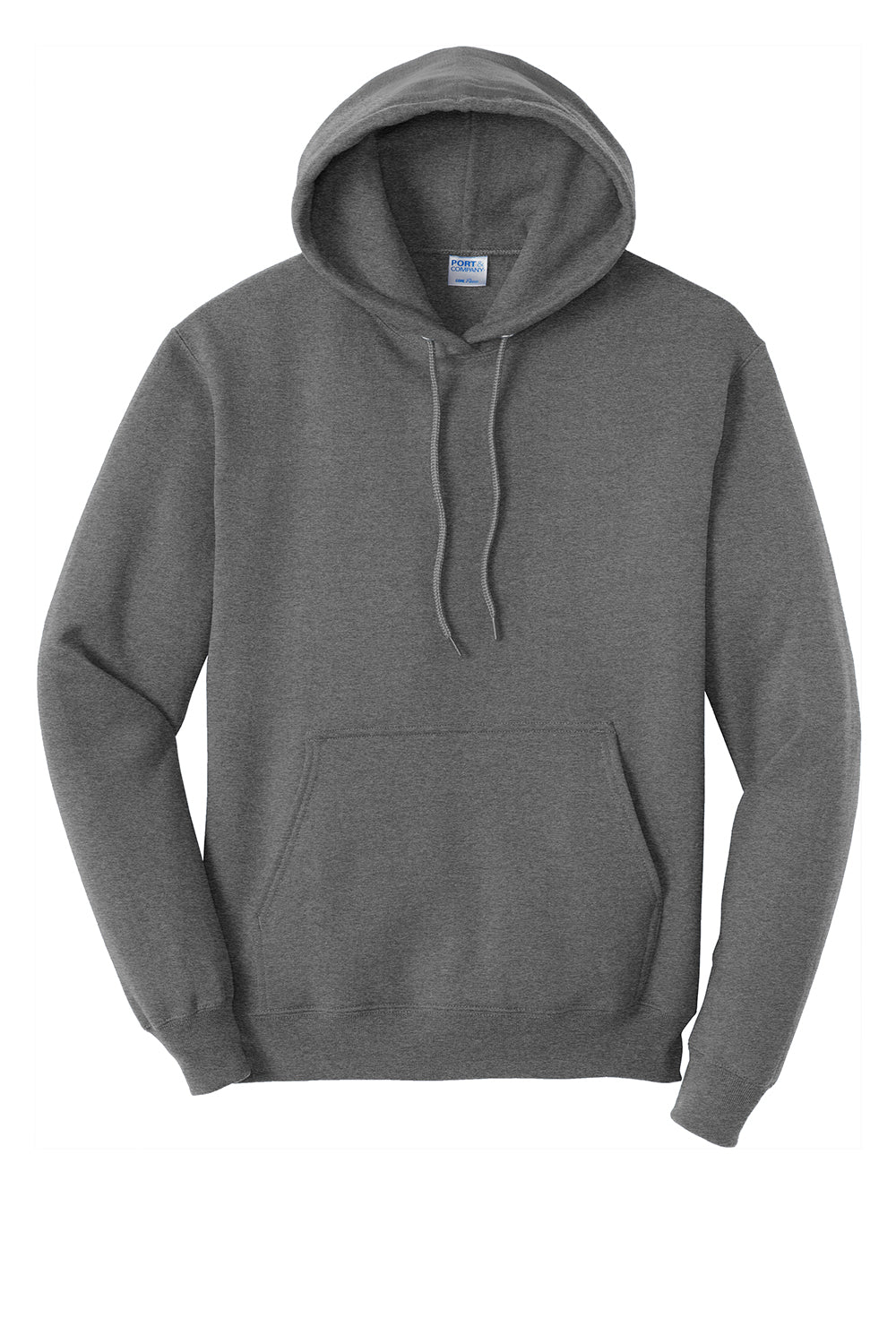 Port & Company PC78H/PC78HT Mens Core Pill Resistant Fleece Hooded Sweatshirt Hoodie Heather Graphite Grey Flat Front