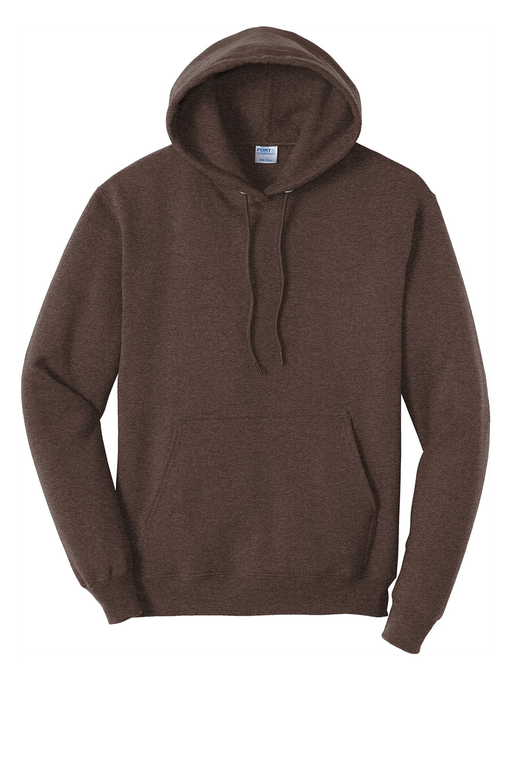 Port & Company PC78H/PC78HT Mens Core Pill Resistant Fleece Hooded Sweatshirt Hoodie Heather Dark Chocolate Brown Flat Front