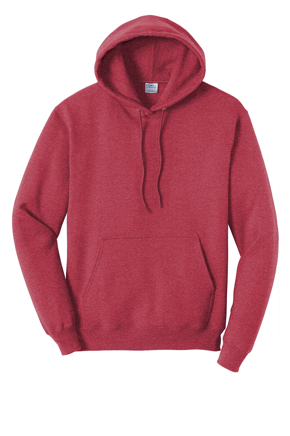 Port & Company PC78H/PC78HT Mens Core Pill Resistant Fleece Hooded Sweatshirt Hoodie Heather Red Flat Front