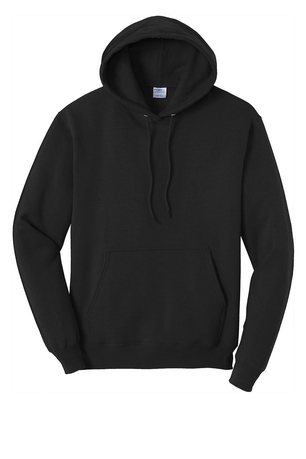 Port & Company PC78H/PC78HT Mens Core Pill Resistant Fleece Hooded Sweatshirt Hoodie Jet Black Flat Front