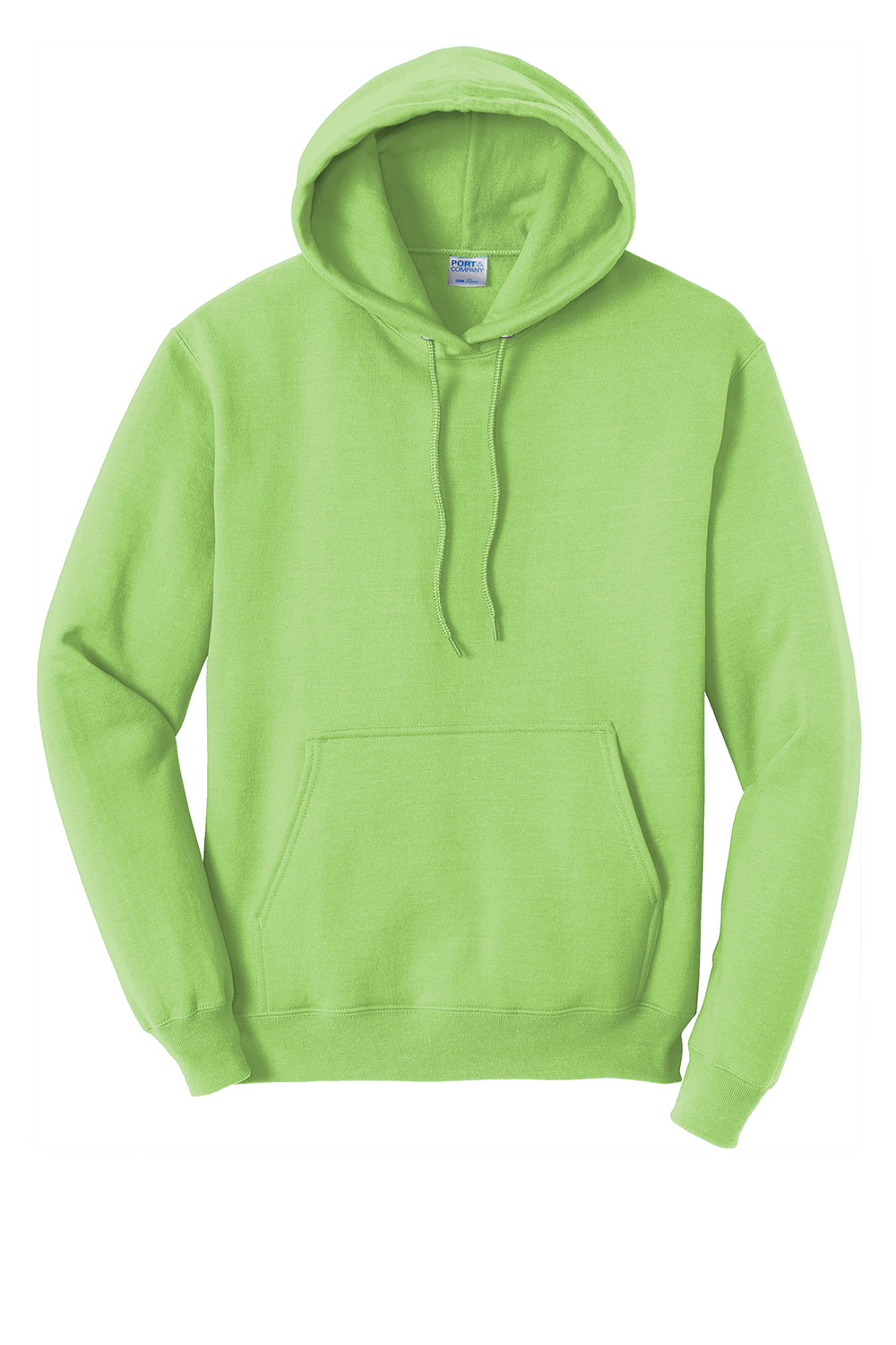 Port & Company PC78H/PC78HT Mens Core Pill Resistant Fleece Hooded Sweatshirt Hoodie Lime Green Flat Front