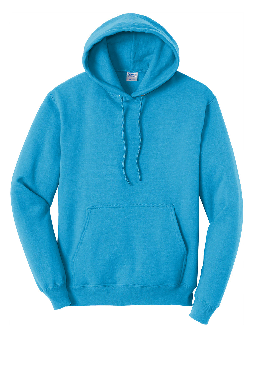 Port & Company PC78H/PC78HT Mens Core Pill Resistant Fleece Hooded Sweatshirt Hoodie Neon Blue Flat Front