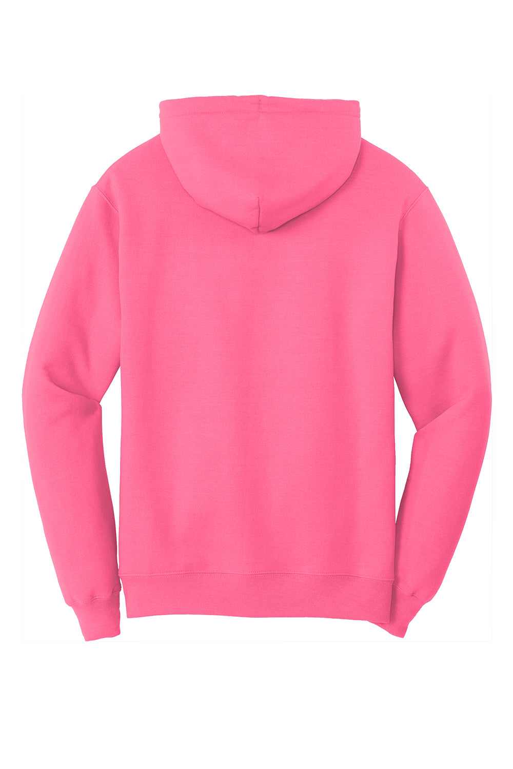 Port & Company PC78H/PC78HT Mens Core Pill Resistant Fleece Hooded Sweatshirt Hoodie Neon Pink Flat Back