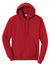 Port & Company PC78H/PC78HT Mens Core Pill Resistant Fleece Hooded Sweatshirt Hoodie Red Flat Front