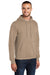 Port & Company PC78H/PC78HT Mens Core Pill Resistant Fleece Hooded Sweatshirt Hoodie Sand Model 3q