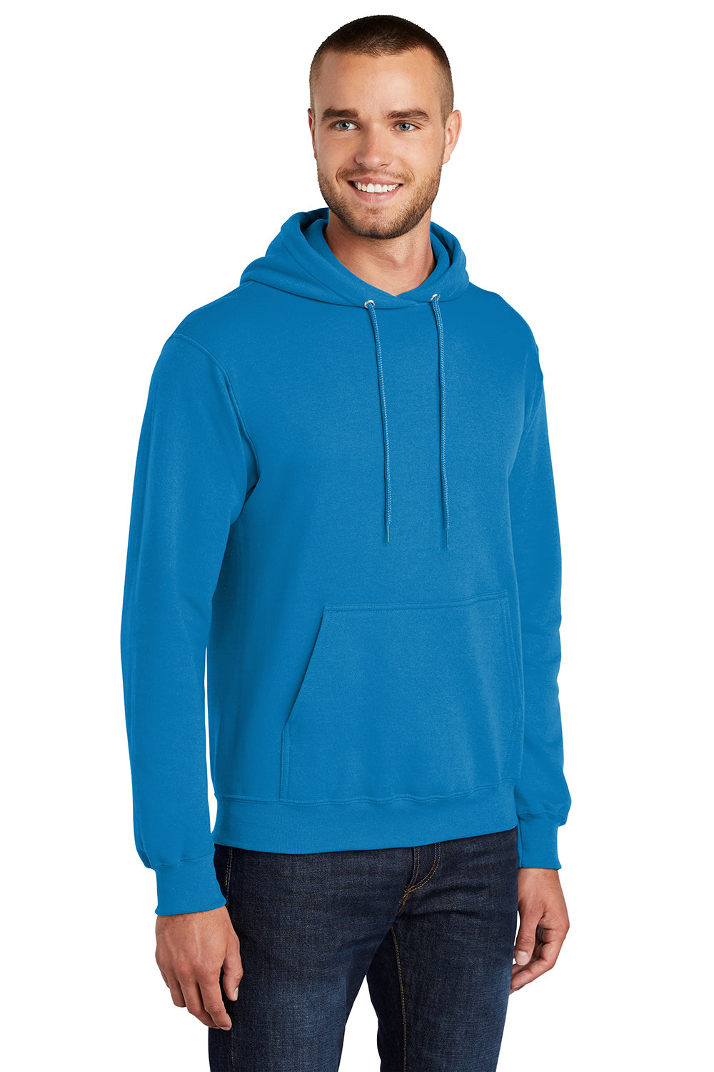 Port & Company PC78H/PC78HT Mens Core Pill Resistant Fleece Hooded Sweatshirt Hoodie Sapphire Blue Model 3q