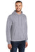 Port & Company PC78H/PC78HT Mens Core Pill Resistant Fleece Hooded Sweatshirt Hoodie Silver Grey Model 3q