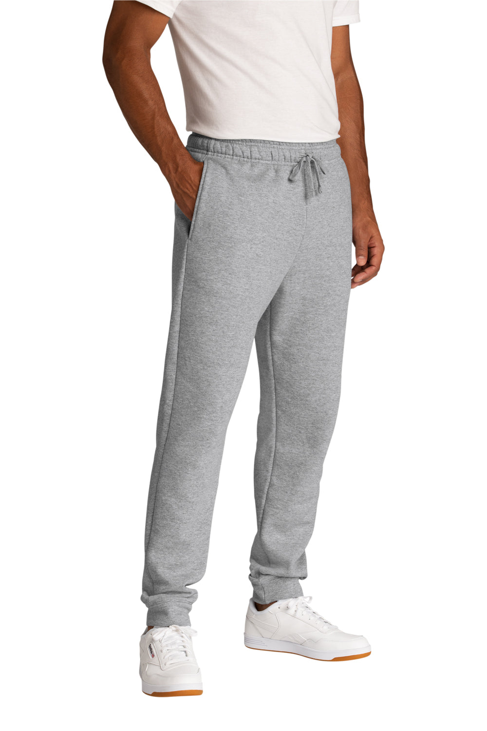 Port & Company PC78J Mens Core Fleece Jogger Sweatpants w/ Pockets Heather Grey Model 3q