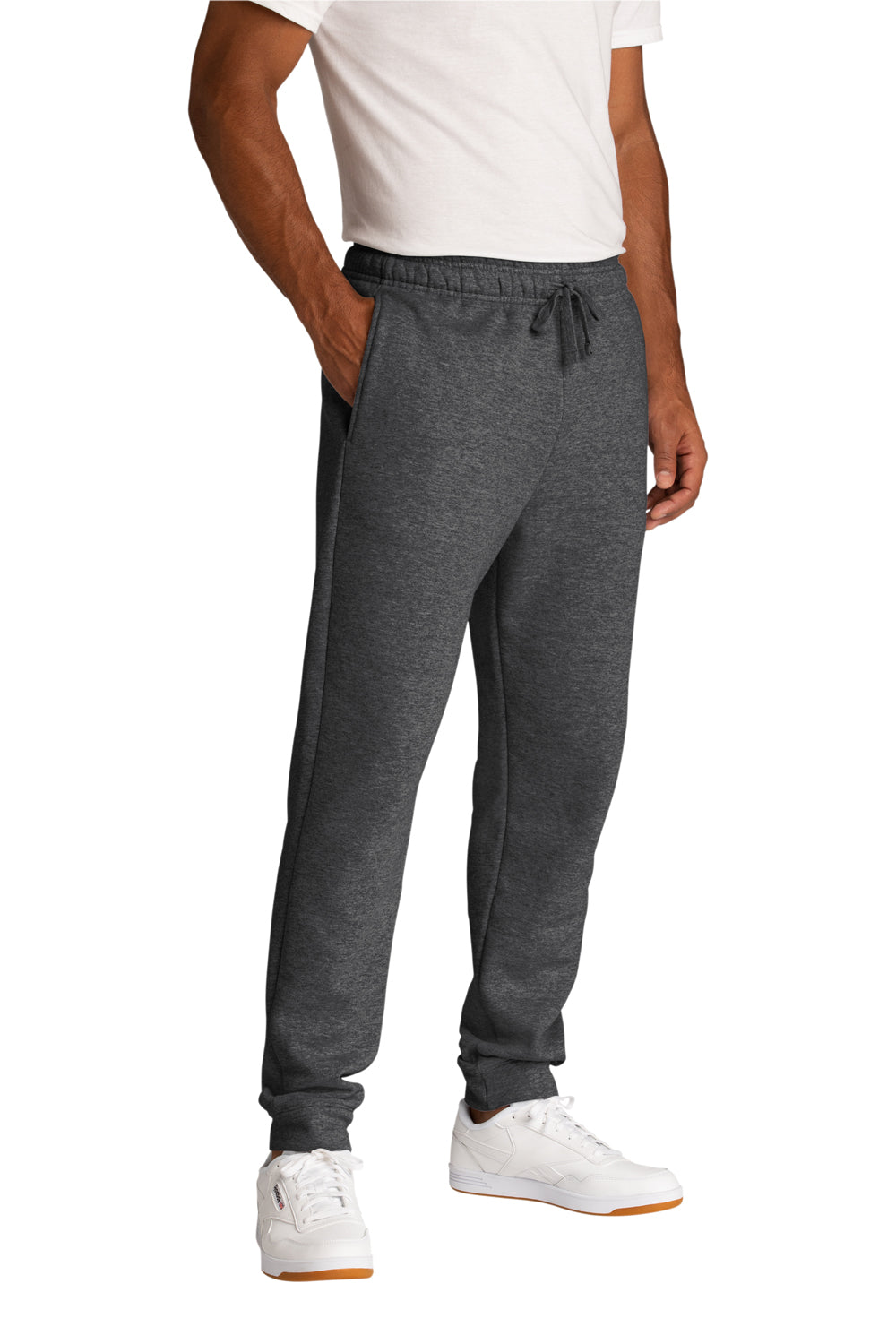 Port & Company PC78J Mens Core Fleece Jogger Sweatpants w/ Pockets Heather Dark Grey Model 3q