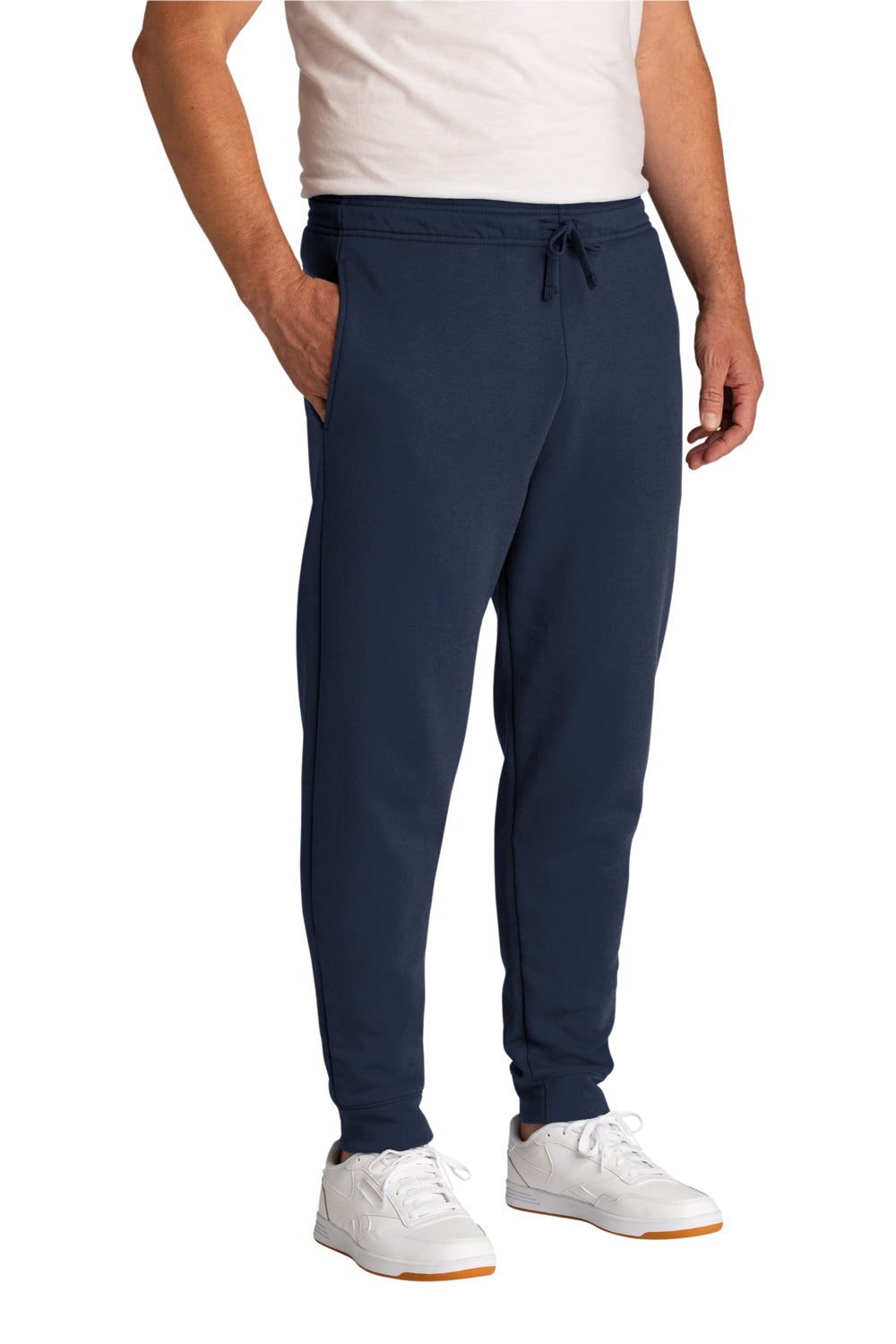 Port & Company PC78J Mens Core Fleece Jogger Sweatpants w/ Pockets Navy Blue Model 3q