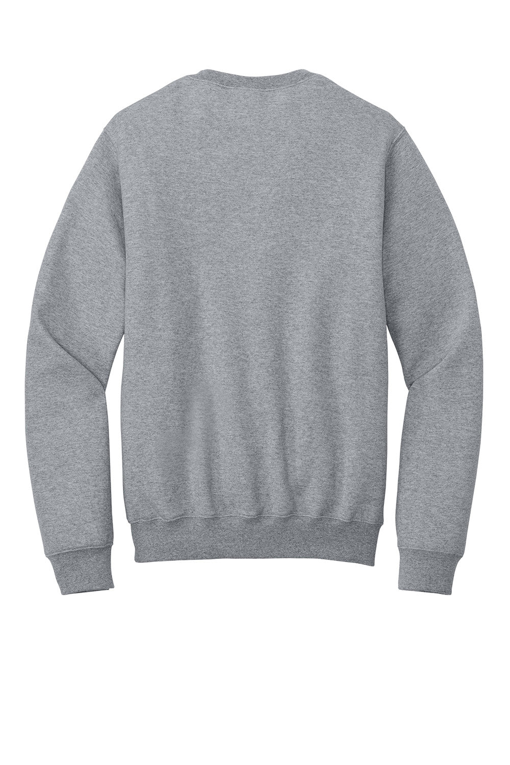 Port & Company PC78PKT Mens Core Fleece Crewneck Sweatshirt w/ Pocket Heather Grey Flat Back