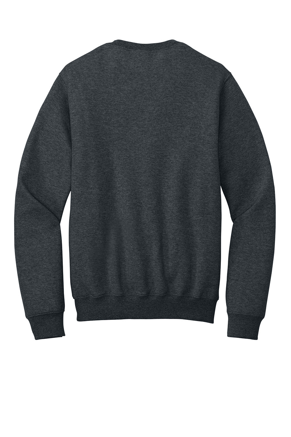 Port & Company PC78PKT Mens Core Fleece Crewneck Sweatshirt w/ Pocket Heather Dark Grey Flat Back