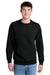 Port & Company PC78PKT Mens Core Fleece Crewneck Sweatshirt w/ Pocket Jet Black Model Front