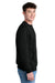 Port & Company PC78PKT Mens Core Fleece Crewneck Sweatshirt w/ Pocket Jet Black Model Side