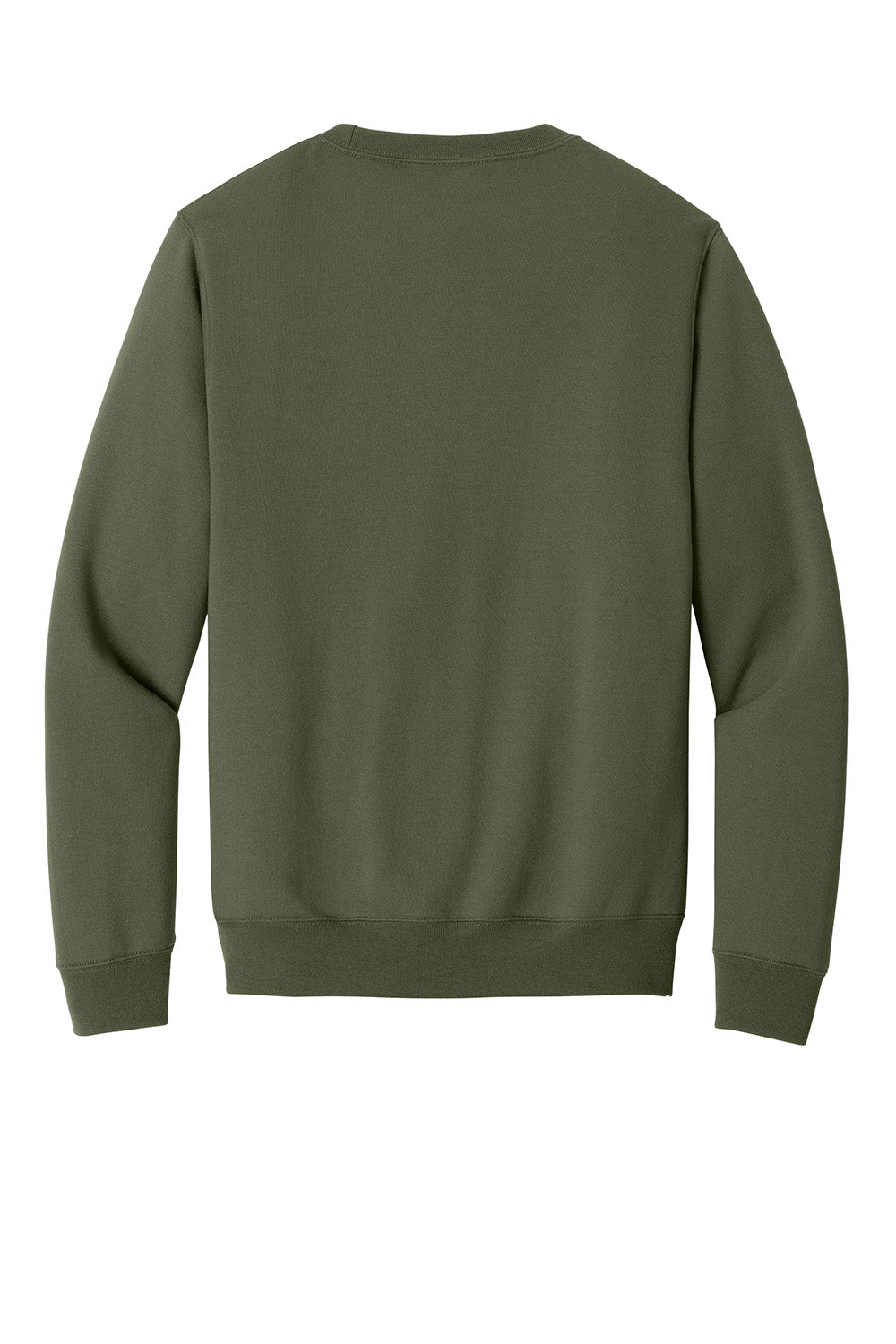 Port & Company PC78PKT Mens Core Fleece Crewneck Sweatshirt w/ Pocket Olive Drab Green Flat Back