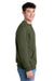 Port & Company PC78PKT Mens Core Fleece Crewneck Sweatshirt w/ Pocket Olive Drab Green Model Side