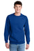 Port & Company PC78PKT Mens Core Fleece Crewneck Sweatshirt w/ Pocket True Royal Blue Model Front