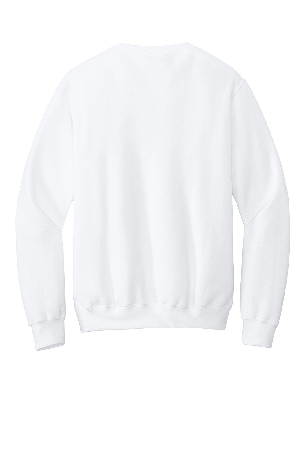 Port & Company PC78PKT Mens Core Fleece Crewneck Sweatshirt w/ Pocket White Flat Back