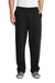 Port & Company PC78P Mens Core Pill Resistant Fleece Open Bottom Sweatpants w/ Pockets Jet Black Model Front