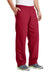 Port & Company PC78P Mens Core Pill Resistant Fleece Open Bottom Sweatpants w/ Pockets Red Model 3q