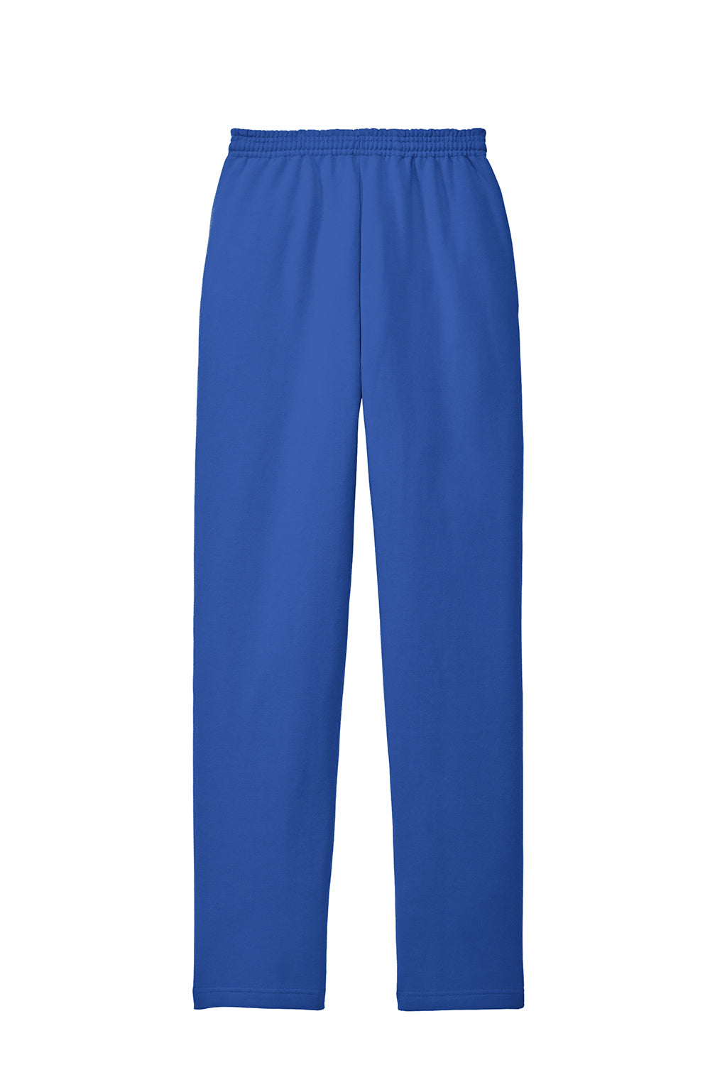 Port & Company PC78P Mens Core Pill Resistant Fleece Open Bottom Sweatpants w/ Pockets Royal Blue Flat Back