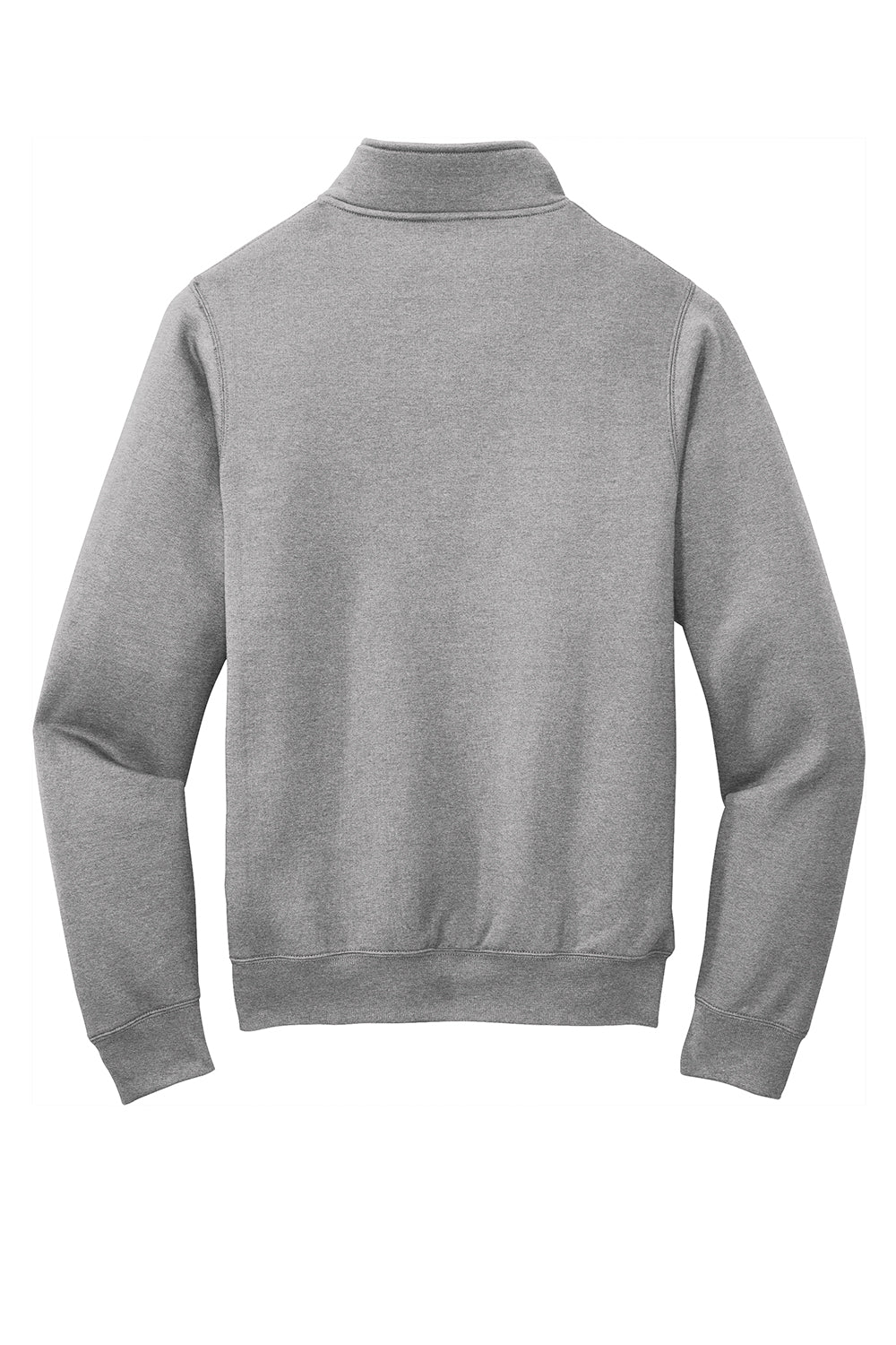 Port & Company PC78Q Mens Core Fleece 1/4 Zip Sweatshirt Heather Grey Flat Back