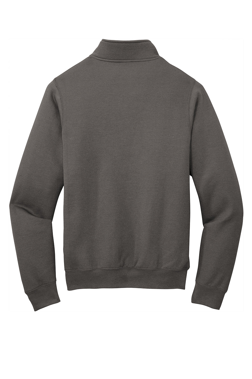 Port & Company PC78Q Mens Core Fleece 1/4 Zip Sweatshirt Charcoal Grey Flat Back