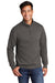 Port & Company PC78Q Mens Core Fleece 1/4 Zip Sweatshirt Charcoal Grey Model Front