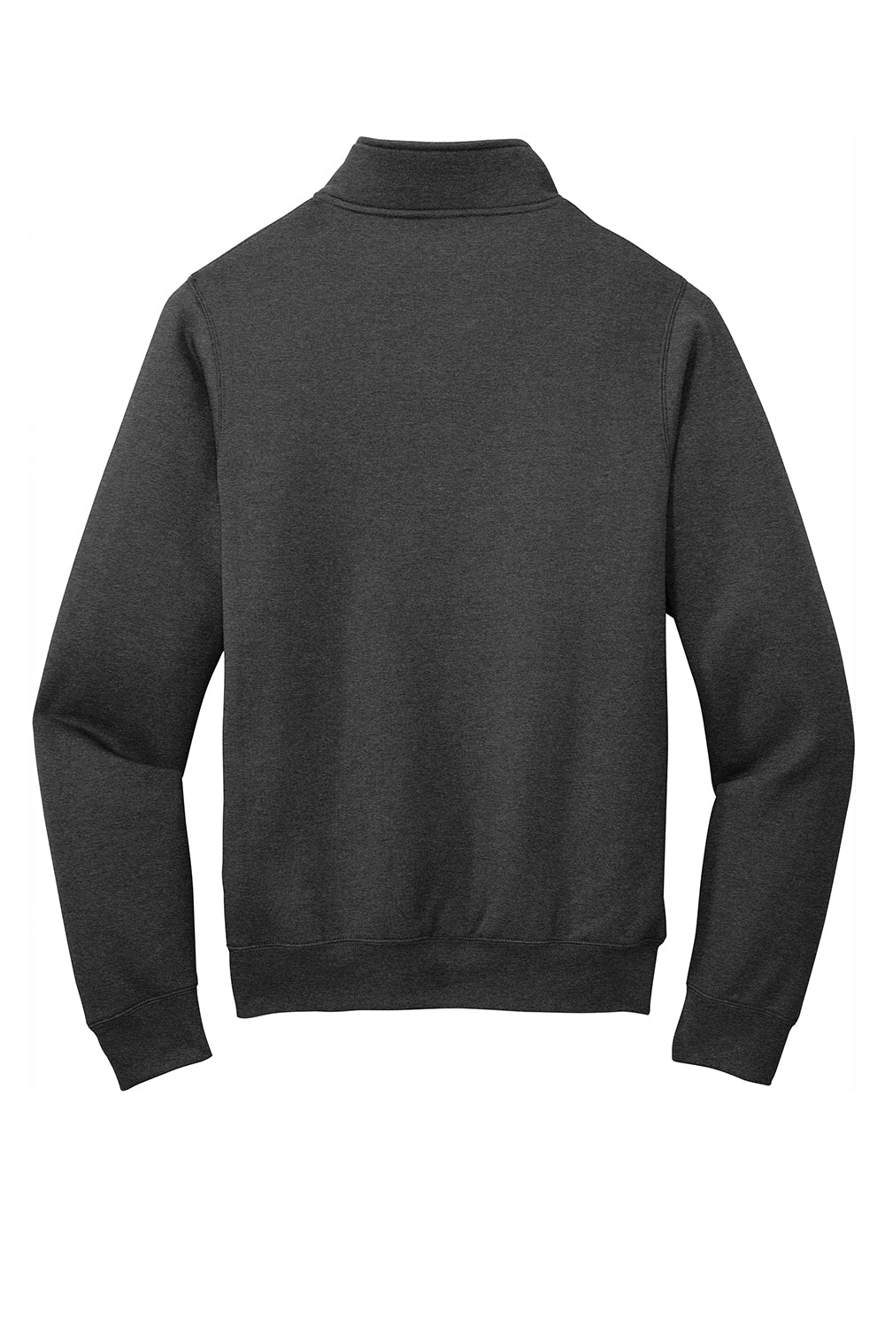 Port & Company PC78Q Mens Core Fleece 1/4 Zip Sweatshirt Heather Dark Grey Flat Back