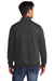 Port & Company PC78Q Mens Core Fleece 1/4 Zip Sweatshirt Heather Dark Grey Model Back