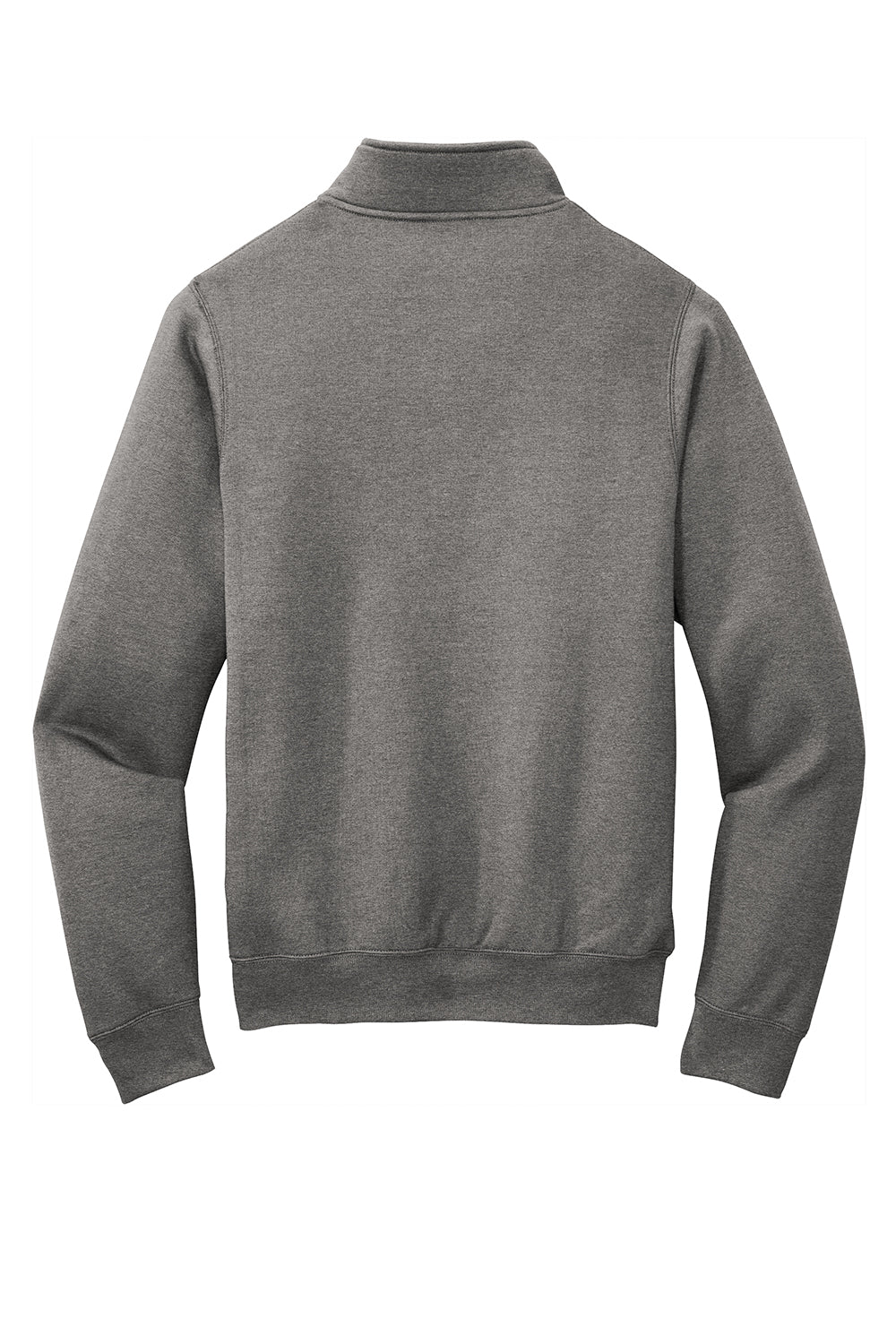 Port & Company PC78Q Mens Core Fleece 1/4 Zip Sweatshirt Heather Graphite Grey Flat Back