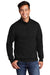 Port & Company PC78Q Mens Core Fleece 1/4 Zip Sweatshirt Jet Black Model Front