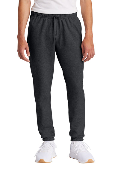 Port & Company PC78SP Mens Core Fleece Sweatpants w/ Pockets Heather Dark Grey Model Front