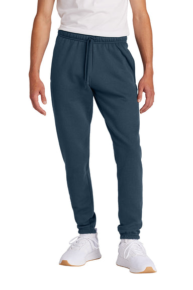 Port & Company PC78SP Mens Core Fleece Sweatpants w/ Pockets Navy Blue Model Front