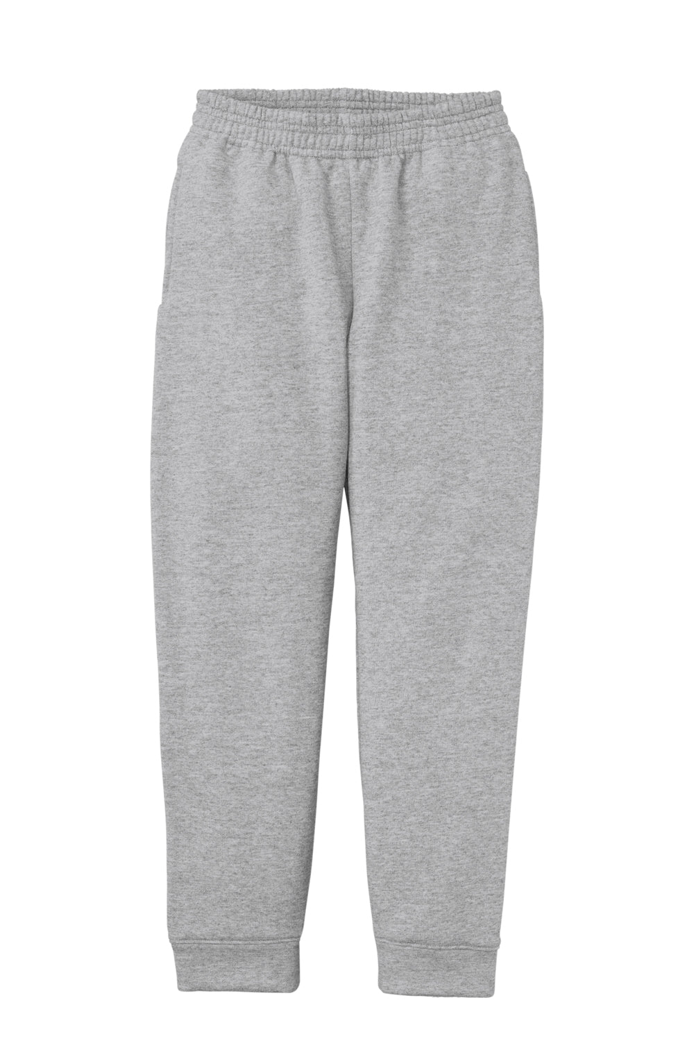 Port & Company PC78YJ Youth Core Fleece Jogger Sweatpants w/ Pockets Heather Grey Flat Front