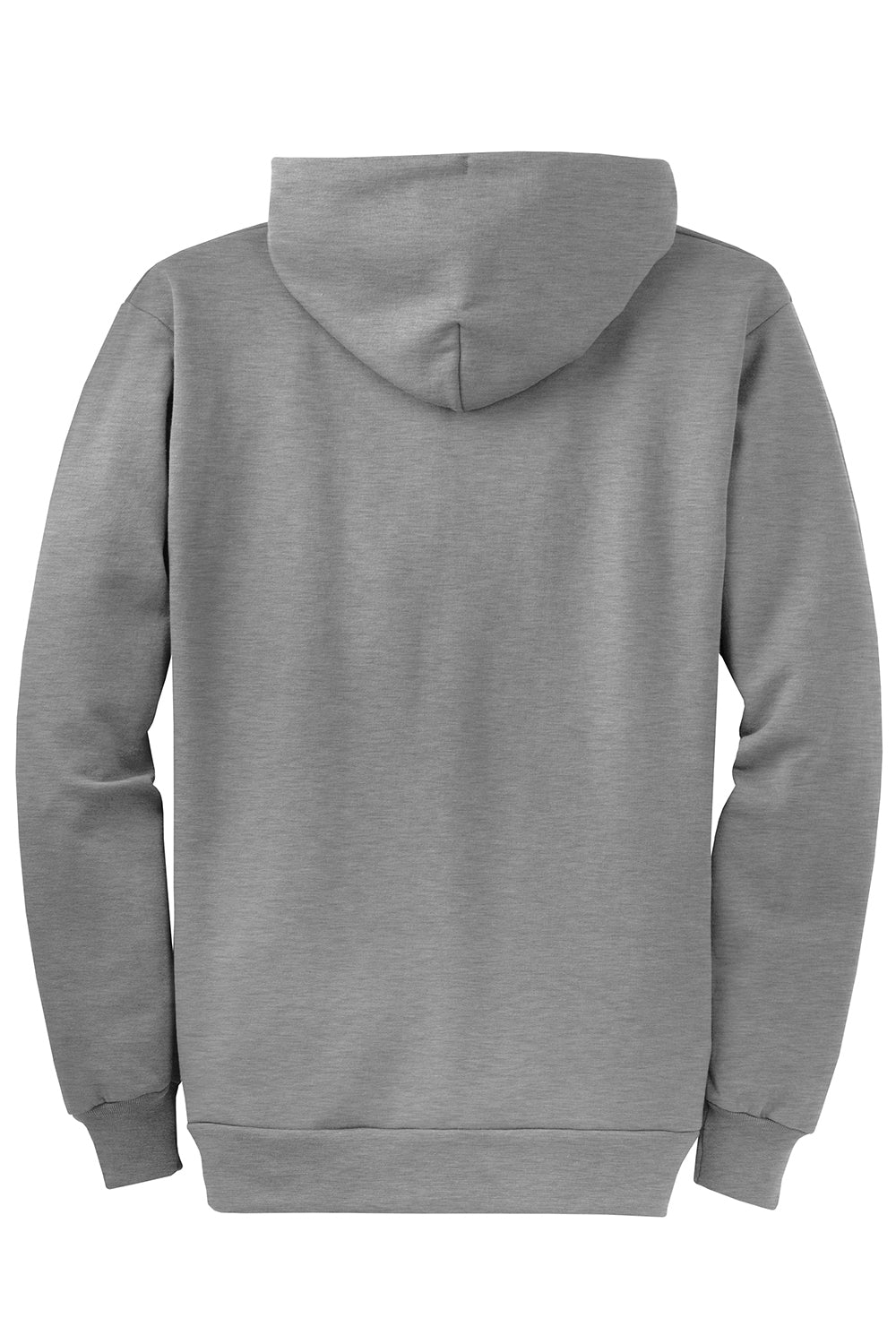 Port & Company PC78ZH Mens Core Pill Resistant Fleece Full Zip Hooded Sweatshirt Hoodie Heather Grey Flat Back