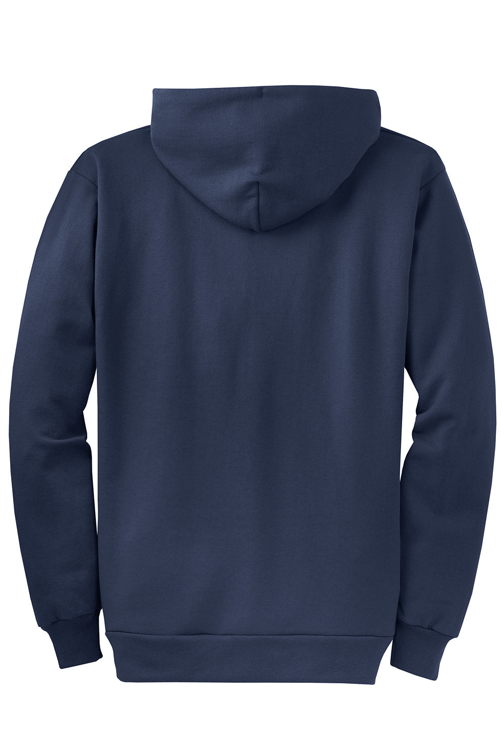 Port & Company PC78ZH Mens Core Pill Resistant Fleece Full Zip Hooded Sweatshirt Hoodie Navy Blue Flat Back